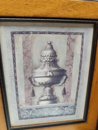 2 Quadri Decorativi con Motivo di Vasi