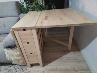 Mesa comedor plegable de madera
