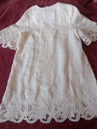 Vestido lino y encaje