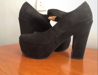 Zapatos de tacón negros Mary Jane talla 38