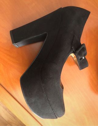 Zapatos de tacón negros Mary Jane talla 38
