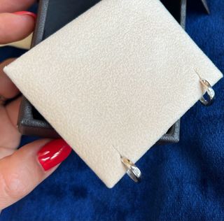 Pendientes Aro Oro Blanco 18k Diamantes