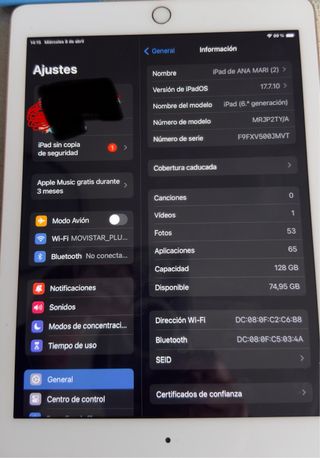 iPad 6.ª gen Oro + Funda