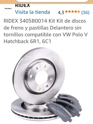RIDEX 3405B0014 Discos y Pastillas Delanteros VW P