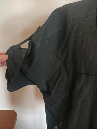 Camicia cotone nera con strass
