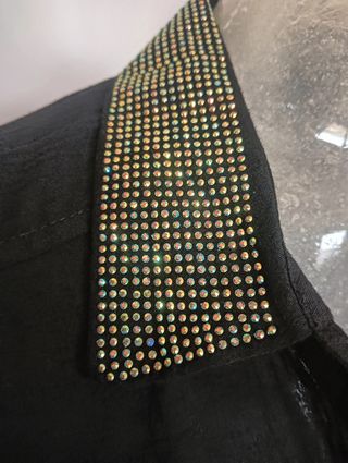Camicia cotone nera con strass