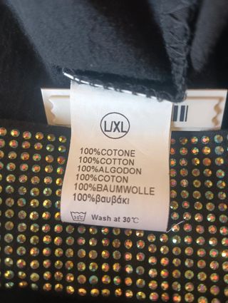 Camicia cotone nera con strass