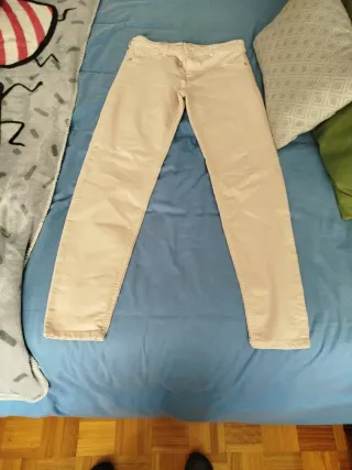 Pantalón beige/rosa