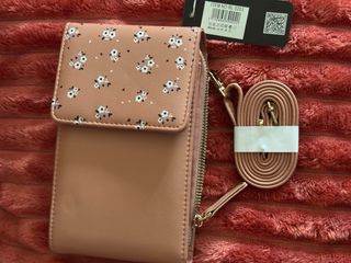 Pink Flowers Mobile Wallet Bag - Tarjetero móvil