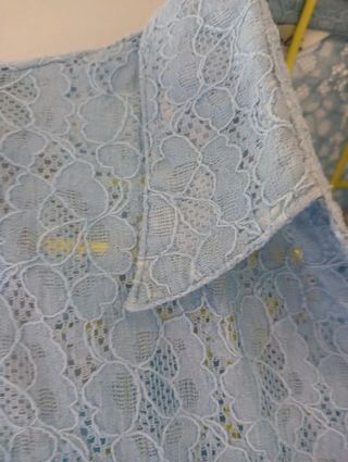 Camicia Jialin celeste pizzo