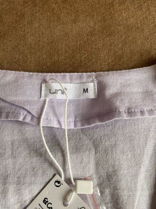 Blusa Unit lila M algodón/lino