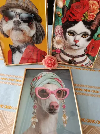 4x12€-Láminas Perros- Gatos