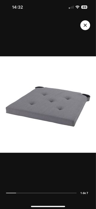 Cojín para silla gris JUSTINA
