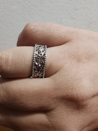 Sortija plata filigrana