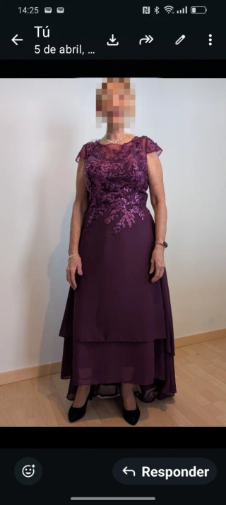 Vestido Morado Fiesta Boda Gala