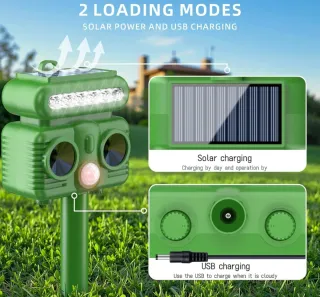 Repellente Animali Solare Ultrasuoni 5 Modalità