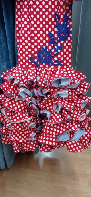 Traje Flamenca Niña Rojo Lunares