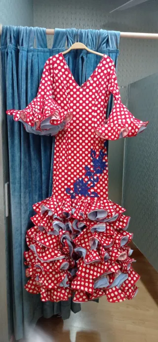 Traje Flamenca Niña Rojo Lunares