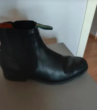 Botas de piel hombre negras