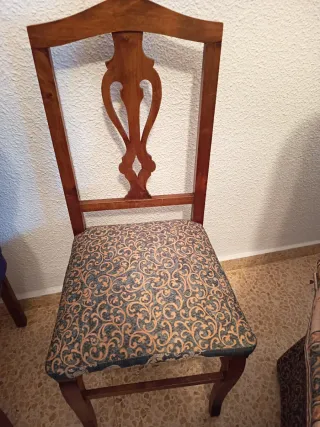 Sillas de salón madera y tela