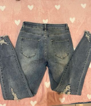 Pantalón jeans denim vaquero roto azul Shein 36 S