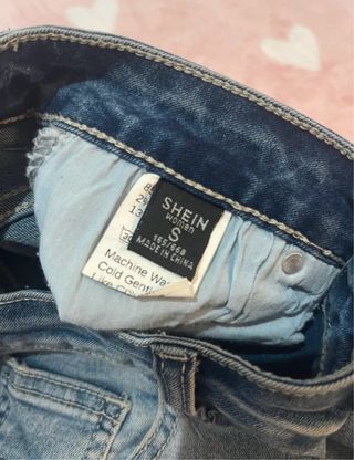 Pantalón jeans denim vaquero roto azul Shein 36 S