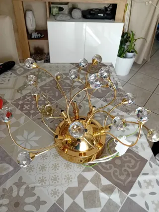 2 Lampadari e 2 Faretti Oro e Vetro