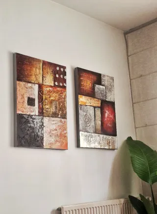 2 Quadri Astratti in Legno