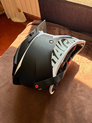 Casco Raven Motocross Enduro Negro Blanco
