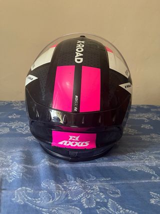 Casco Moto Axxis Rosa y Negro
