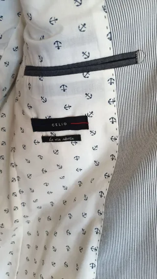 Giacca Cielo uomo righe blu/bianco taglia M