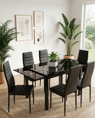 Mesa comedor extensible negro - enviamos
