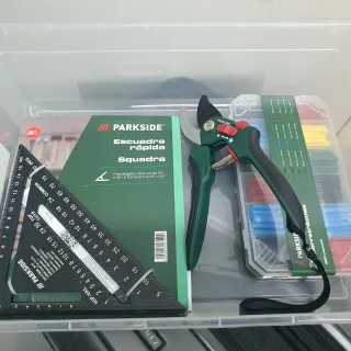 Tijeras de podar Parkside y escuadra