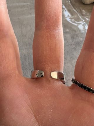 Anello Argento Onice Nero Misura Regolabile