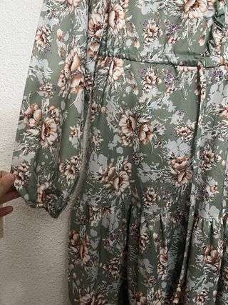 Vestido largo floral verde
