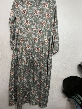 Vestido largo floral verde