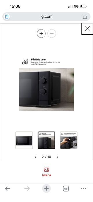Microondas LG MS2082F Negro Nuevo (caja sin abrir)