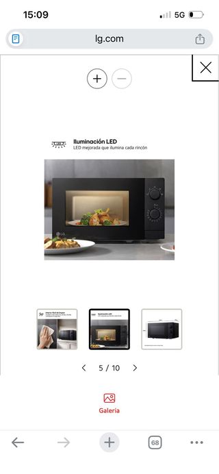 Microondas LG MS2082F Negro Nuevo (caja sin abrir)