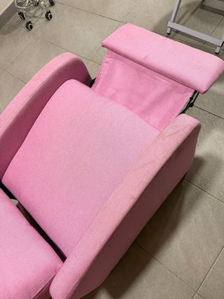 Sofá relax rosa tela