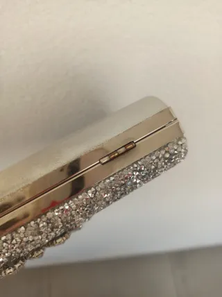 Bolso de fiesta Shein plateado con pedrería