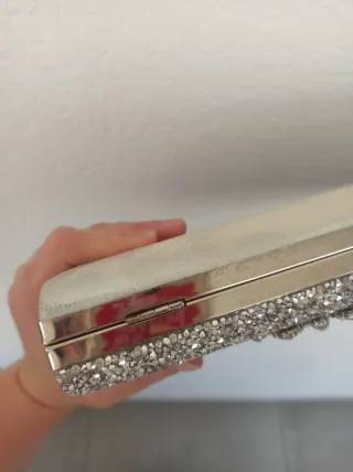 Bolso de fiesta Shein plateado con pedrería