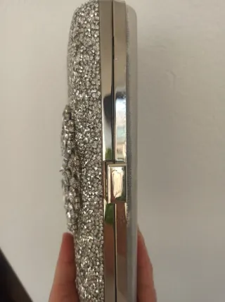 Bolso de fiesta Shein plateado con pedrería