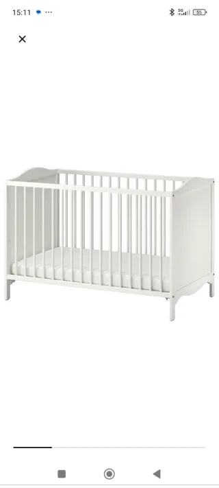 Cuna de madera IKEA blanca