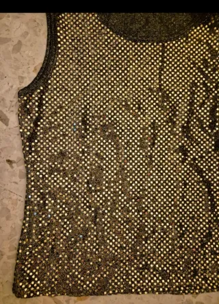 Top Hennes lentejuelas dorado talla M