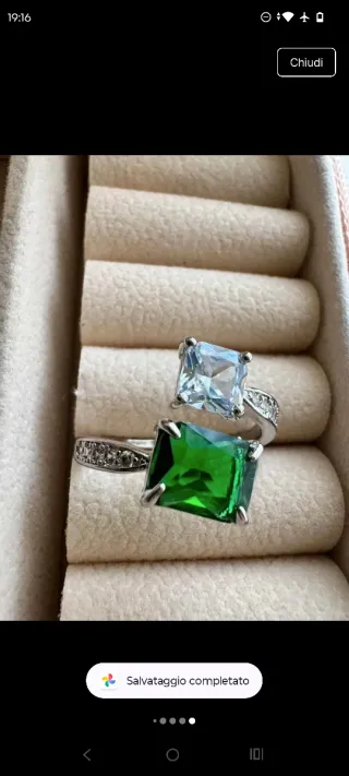 Anello Argento 925 con Pietra Verde