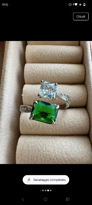 Anello Argento 925 con Pietra Verde