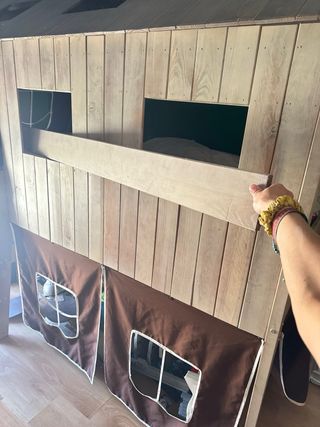 Cama infantil tipo casa de madera 90x1,90