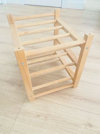 Botellero de madera maciza para 9 botellas