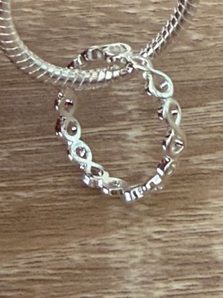 Anillo de Plata Infinito. Talla 8 Diametro 15,2