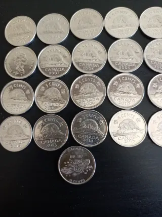 Serie di monete da 5 centesimi del Canada 1997-2017